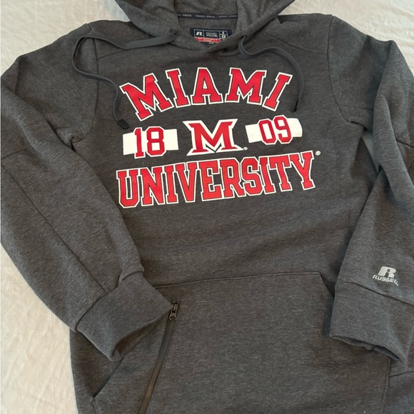 #266 MIAMI UNIVERSITY OF OXFORD OHIO GRAY RUSSELL ATHLETICS HOODIE LIKE NEW!!! - Picture 7 of 15